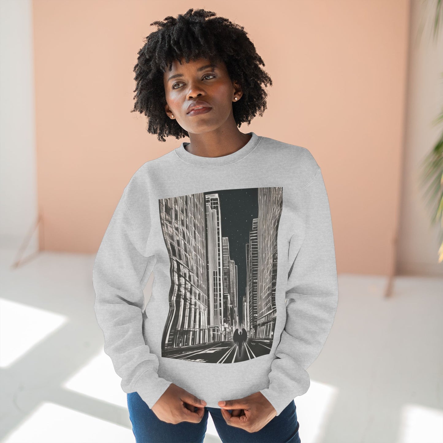 Valley of Shadows - Urban Skyline Graphic Unisex Crewneck Sweatshirt